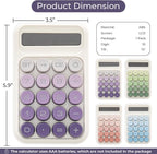 Y YOMA 1 Pack Mechanical Switch Calculator with 10 Digit Large LCD Display Big Button, Mini Cute Desktop Calculator 4 Function Basic Calculators for School Home Office Business, Dusty Violet