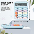 Mechanical Switch Calculator with Big Buttons, Calculators Desktop | 12 Digits, Large LCD Display, Desk Calculator, Cute Blue Calculators for Teachers Students Basic Office (Blue)