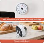 Kitchen Timer for Cooking,Chef Cooking Timer Clock,Visual Timers,60-Minute Countdown,Magnetic Base, Mechanical Clockwork,No Batteries Required,Ringer Alert,Timers for Kitchen/Study/Work/Gym,White