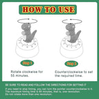 ELE DEPI 60 Minutes Mechanical Kitchen Timer,Cute Dinosaur Timer for Kids,Wind Up Egg Timer for Cooking,Reading,Classroom and Do Sports. (Dark Green)
