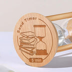 25 Minute Sand Timer Hourglass, 25 Min Wooden Sand Clock, Five Minute Wood Hour Glass, Mini Reloj De Arena, Small Sandglass for Toothbrush Timer, Cooking, Decorative, Work, Game, Gift, White