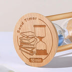 10 Minute Sand Timer, 10 Min Wooden Hourglass, Wood Mini Sand Clock, Ten Minute Sandglass, Reloj De Arena, Hour Glass for Toothbrush Timer, Kitchen, Desk Decor, Work, Game, Gift, Blue