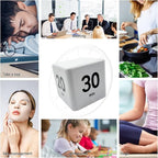 Feilifan Cube Timer, Productivity Cube Flip Timer for Kitchen Studying Workout Classroom Kids ADHD 15-20-30-60 Minute Preset, White