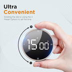 Upgrade Digital Kitchen Timer - Magnetic Countdown Countup Visual Pomodoro Timer with Large LED Display, 3-Preset Times (5, 15, 25), 3 Volume Levels, Ideal for Cooking, Baking and Fitness (2, Tarnish)
