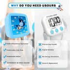 Visual Timer for Kids, 60-Minute Countdown Timer for Classroom Office Kitchen, Pomodoro Timer Spaceman Pattern, Time Management Tools with Silent Operation,Desk Time Clock for Kids and Adults