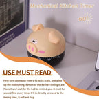 Cute Kitchen Timer, Piggy Wind up Timer Cooking Manual Kitchen Funny Mechanical Rotating Alarm for Kitchen Cooking Baking(Khaki)