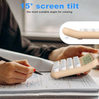 Mechanical Calculator 12 Digit Extra Large 5-Inch LCD Display, DECKLIT Battery Desk Calculator, Big Buttons Easy to Press Use as Office Calculators Desktop, 15°Tilt Screen for Kids Calculator(Cream)