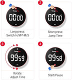 TempPro 99-Hour Digital Kitchen Timer with Strong Magnetic & Stable Stand, Classroom Timers with 3-Volume-Level, Stopwatch with Large LED Display, Digital Timers for Classroom(Previously ThermoPro)