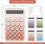 Y YOMA 1 Pack Mechanical Switch Calculator with 10 Digit Large LCD Display Big Button, Mini Cute Desktop Calculator 4 Function Basic Calculators for School Home Office Business, Cute Pink