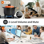 VOCOO Digital Kitchen Timer - Magnetic Countdown Countup Timer with Large LED Display Volume Adjustable, Easy for Cooking and for Seniors and Kids to Use (White)