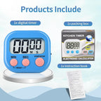 24 Pack Digital Kitchen Timer Magnetic Digital Timer with Big Display Loud Ring Cooking Timers for Kitchen Electronic Timer for Cooking, Bathing, Gym, Break Time, Classroom(6 Color)