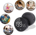 Digital Kitchen Timers, Magnetic Rotary Timer with Large LED Display, 3 Volume Levels, 0-199Min Countdown/Up, Easy Operation for Cooking, Studying, Fitness, Kids & Seniors