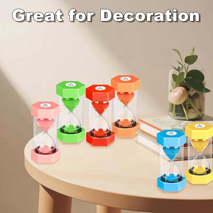 Hourglass Sand Timer 5 Minute, Plastic Unbreakable Hexagon Hourglass Sand Clock 5 Min, Reloj De Arena 5 Minutos, Colorful Hour Glass Sandglass for Classroom Games Kitchen (Blue)