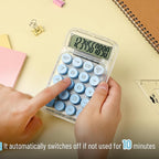 Mr. Pen- Mechanical Switch Calculator, 10 Digits, Blue Calculator | Transparent Body, Large LCD Display, Big Buttons