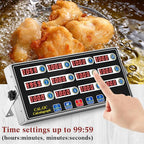 Relaxweex 1 Pack Commercial 12 Channel Digital Kitchen Timer, Multi-Countdown Timer with Loud Alarm & Large LCD Display, Wall Mount or Countertop for Restaurant, Fry Station, Baking & Lab Use