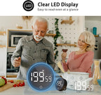 Digital Kitchen Timers, Magnetic Rotary Timer with Large LED Display, 3 Volume Levels, 0-199Min Countdown/Up, Easy Operation for Cooking, Studying, Fitness, Kids & Seniors