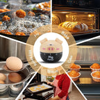 Cute Kitchen Timer, Piggy Wind up Timer Cooking Manual Kitchen Funny Mechanical Rotating Alarm for Kitchen Cooking Baking(Khaki)