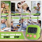 6 Pack Multi-Function Electronic Timer, Colorful Kitchen Timers Digital Magnetic, Countdown Timer, Big LCD Display Loud Alarm Kitchen Timers for Cooking, Bathing, Gym, Meeting, Classroom