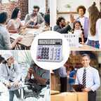 Comix Desktop Calculator, 12 Digits Large Button Desk Calculator, White | Solar Battery Dual Power, Large LCD Display, Computer Keys, 4 Function Basic Calculator for Office Business Home Use