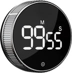BlueSnail Kitchen Timer with LED Digital Display Smart Efficana for Home Classroom Gym Office, Volume and Brightness Adjustable Productivity Timer (Silvery)