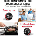 TempPro 99-Hour Digital Kitchen Timer with Strong Magnetic & Stable Stand, Classroom Timers with 3-Volume-Level, Stopwatch with Large LED Display, Digital Timers for Classroom(Previously ThermoPro)