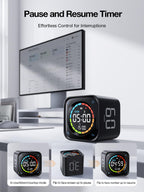 Pomodoro Timer Cube – Smart Focus Timer with Presets, Custom Countdown & Silent Vibration Alerts for Productivity