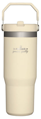 Stanley® IceFlow 30oz Flip Straw Tumbler, cream - Etched