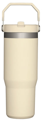 Stanley® IceFlow 30oz Flip Straw Tumbler, cream - Etched