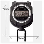 RHYTHM Citizen 8RDA55‑002 Digital Stopwatch, Rain‑Resistant Water‑Repellent, Black, Sports Training Timer