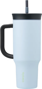 Owala 40oz Stainless Steel Tumbler – The Great Blue | Spill-Resistant Lid, Removable Straw & Carry Handle