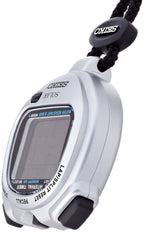 `Seiko Solar Interval Timer Sports Stopwatch SVAJ101, Silver Slim Lightweight, No Battery Replacement Required