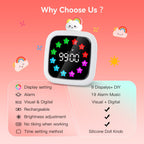 Yunbaoit Digital Visual Timer for Kids — 99-Minute Silent Countdown, 19 Ringtones, Rechargeable